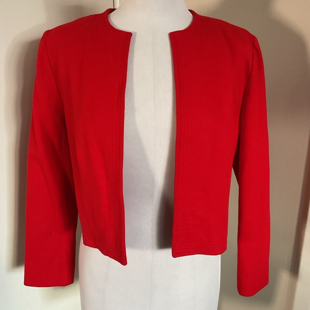 Vintage Pendleton Red 100% Virgin Wool Cropped Jacket Petite 2 4 Made in USA